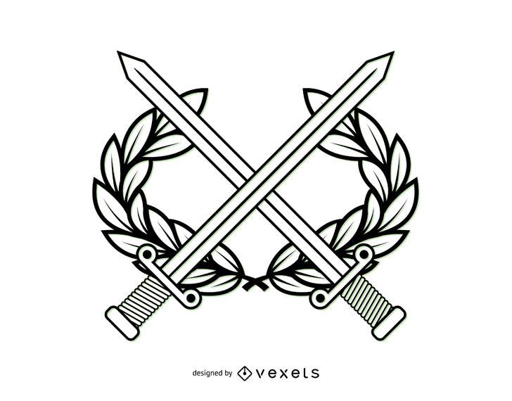 Línea arte militar escudo de armas Línea arte militar escudo de armas