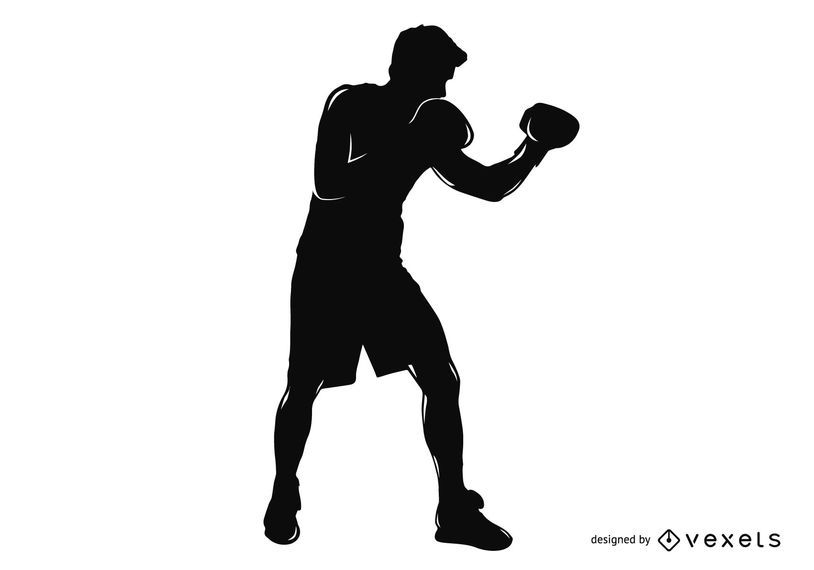 Silueta De Pose De Boxeador Descargar Vector