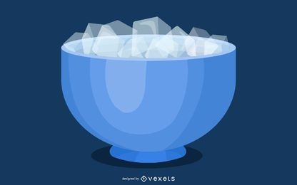 Cubitos de hielo con cuenco en estilo 3D