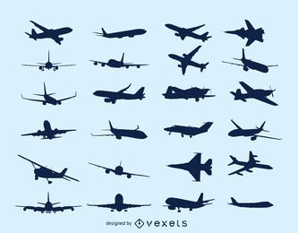 Fliegende Flugzeuge Pack Silhouette Fliegende Flugzeuge Pack Silhouette