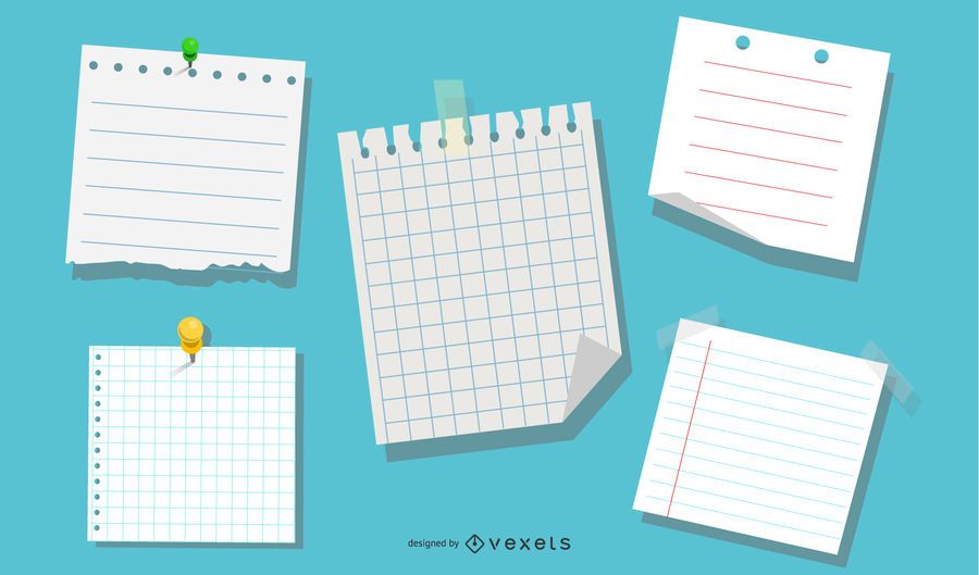 Vector de papel de cuaderno Vector de papel de cuaderno