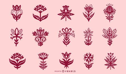 Interior House Plant Set Silhouette