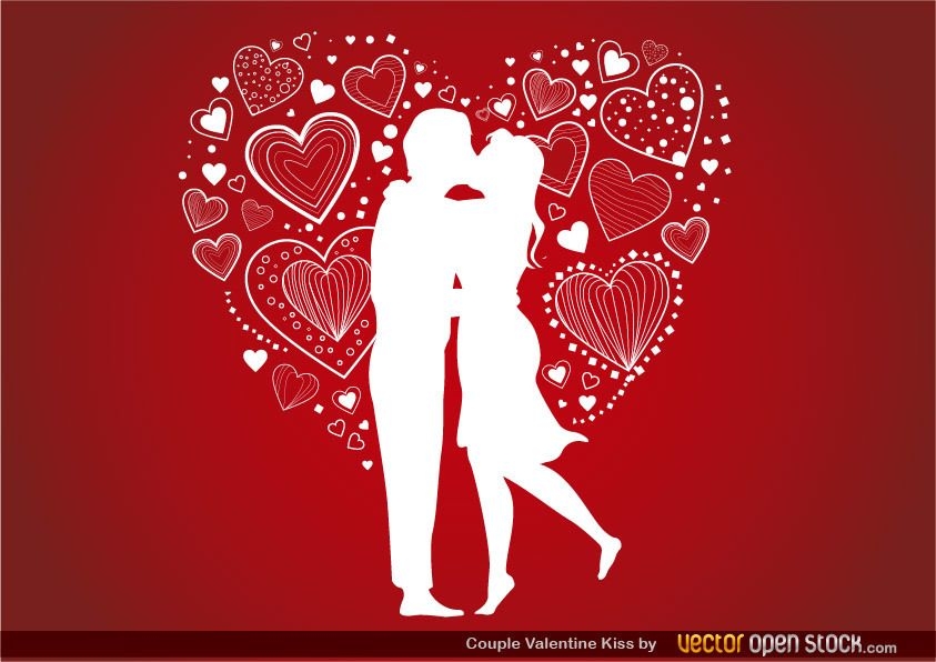 Paar Valentinstag Kuss