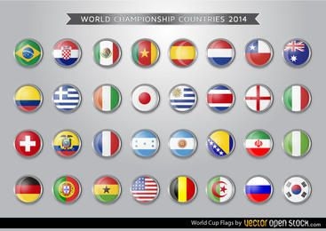 Brazil 2014 World Cup Flags