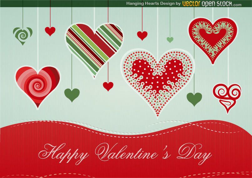 Design de corações pendurados Design de corações pendurados