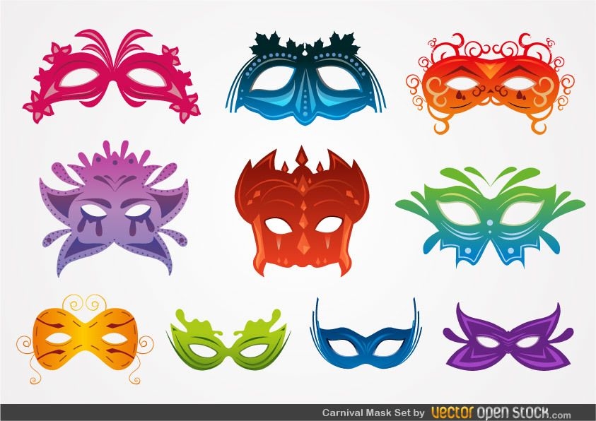 Conjunto de máscara de carnaval