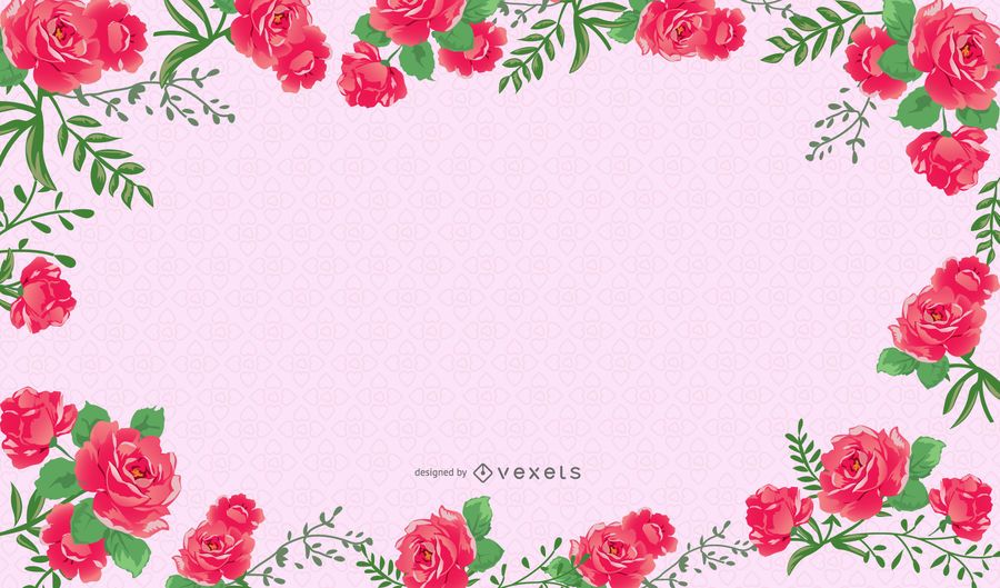Beautiful Pinkish Rose Floral Frame Beautiful Pinkish Rose Floral Frame