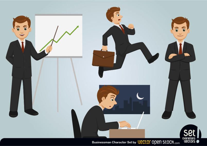 Conjunto de caracteres de empresario Conjunto de caracteres de empresario