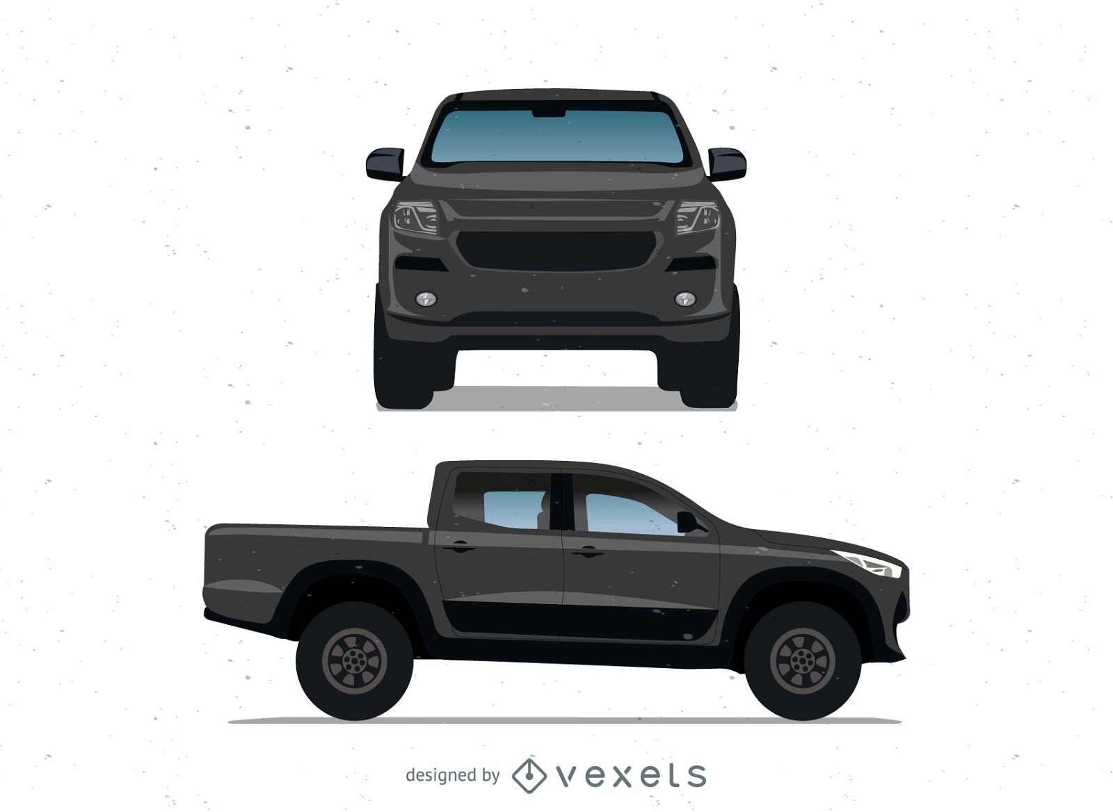 Ford Realistischer schwarzer Pickup-Truck