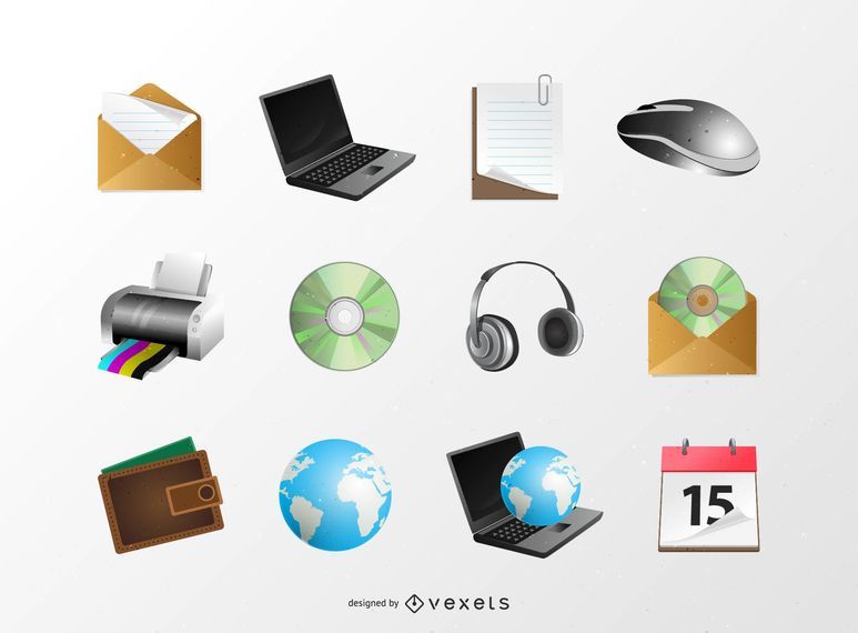 Paquete de iconos web 3D brillante Paquete de iconos web 3D brillante