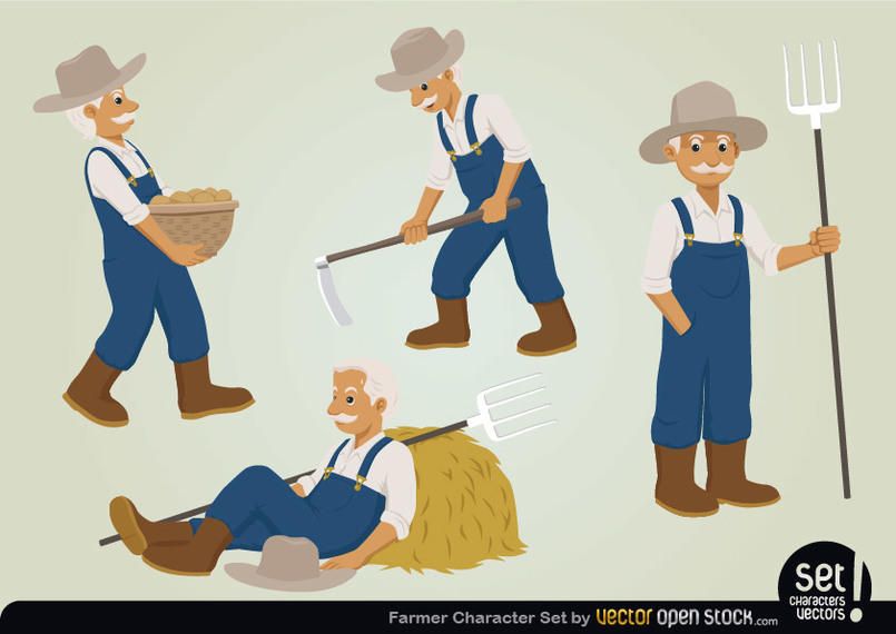 Conjunto de caracteres do agricultor Conjunto de caracteres do agricultor