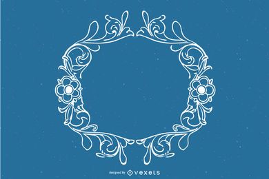 Schöner Weinlese-Umriss-Zierrahmen
