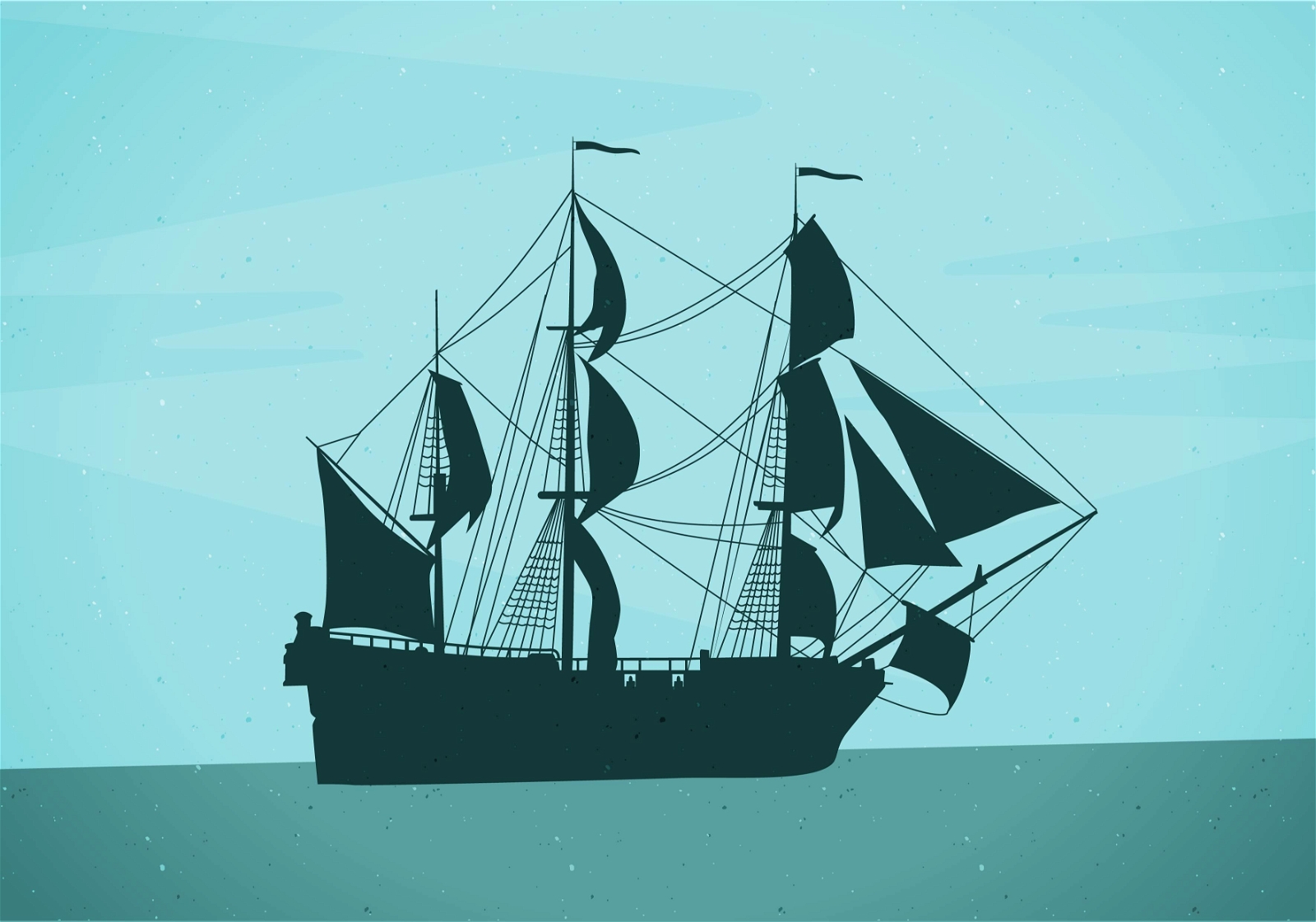 Silhouette Pirate Ship