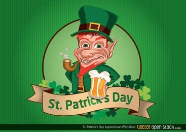 St Patrick's Day Leprechaun with Beer
