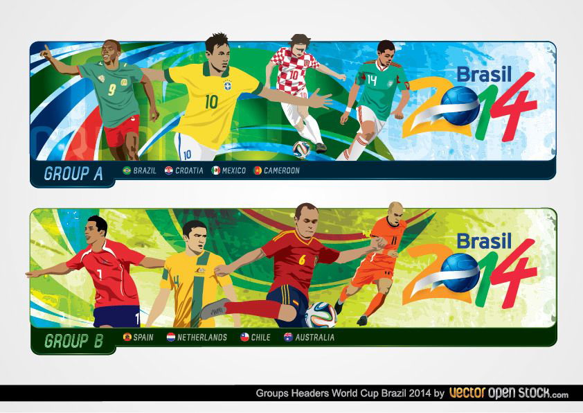 Brazil 2014 World Cup Group Headers 