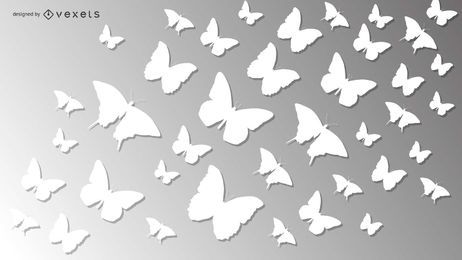 Paquete de mariposa de papel blanco