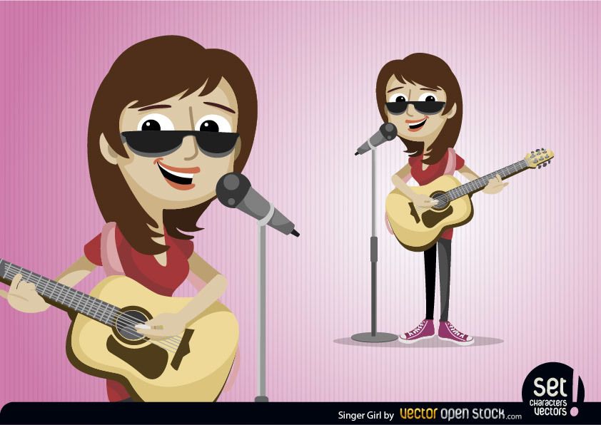 Personaje de niña cantante