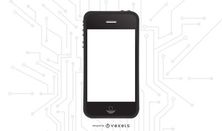 Glänzend schwarzes iPhone mit leerem Display