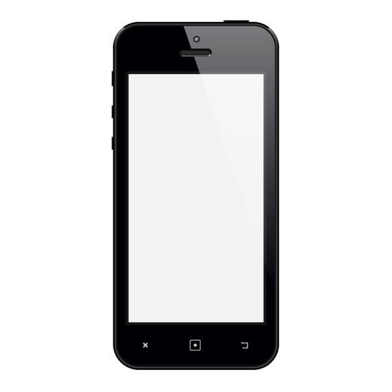 Glossy Black iPhone with Blank Display Glossy Black iPhone with Blank Display
