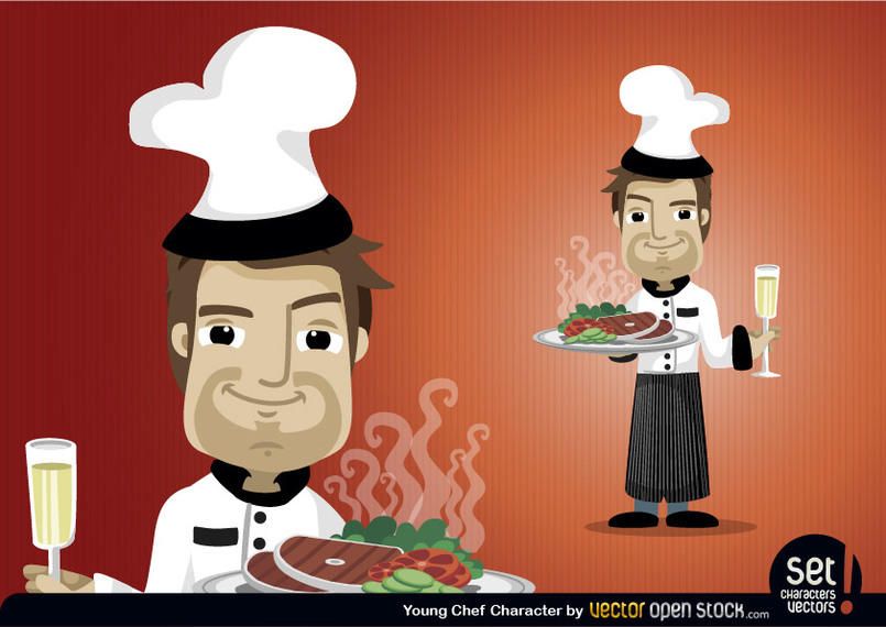 Young Chef Character Set Young Chef Character Set