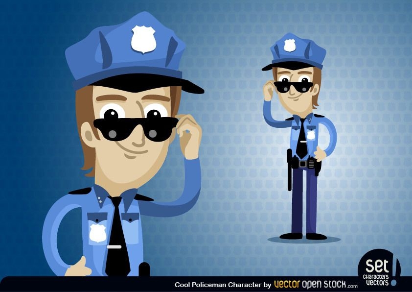 Polizist Zeichentrickfigur