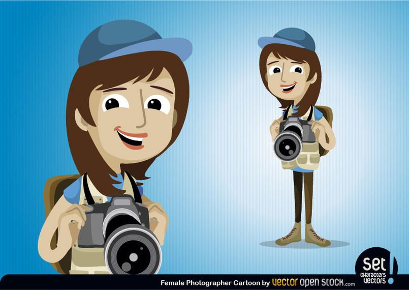 Personaje de mujer fotógrafo Personaje de mujer fotógrafo