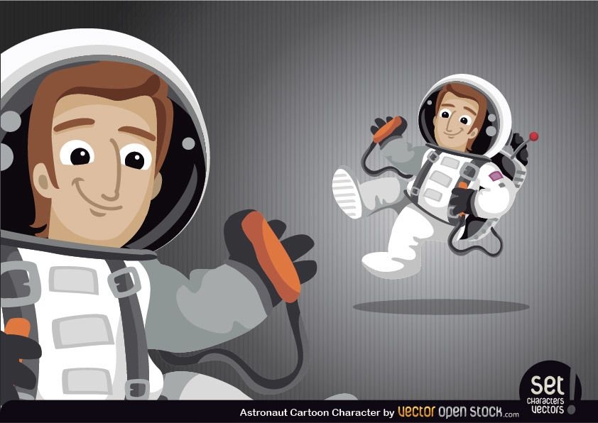 Personagem de desenho animado de astronauta