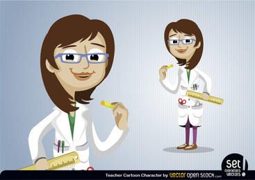 Personaje de dibujos animados de maestro