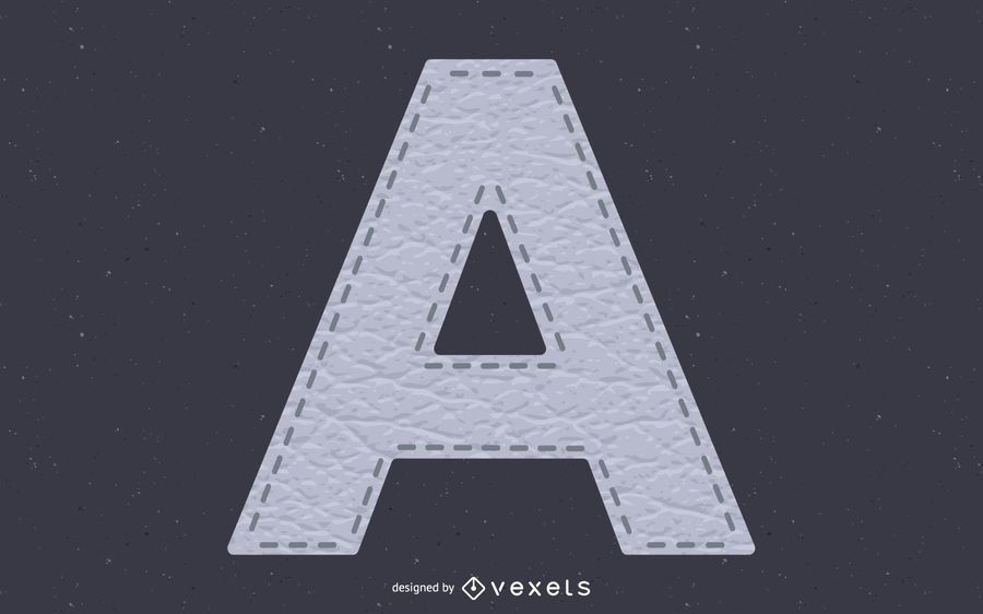 Leather Texture Stitched Alphabet Leather Texture Stitched Alphabet