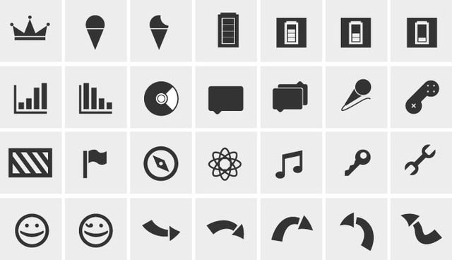 Paquete de iconos web blanco y negro simple
