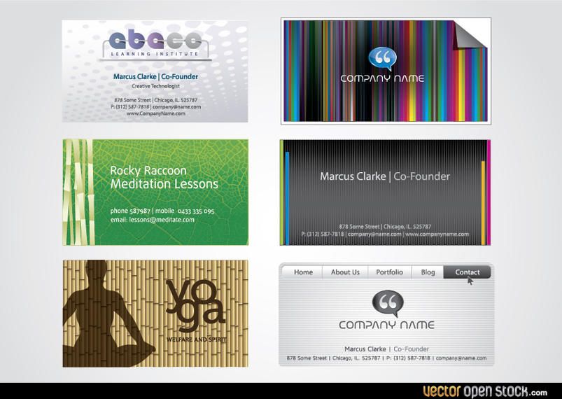 Six Modern business card templates Six Modern business card templates