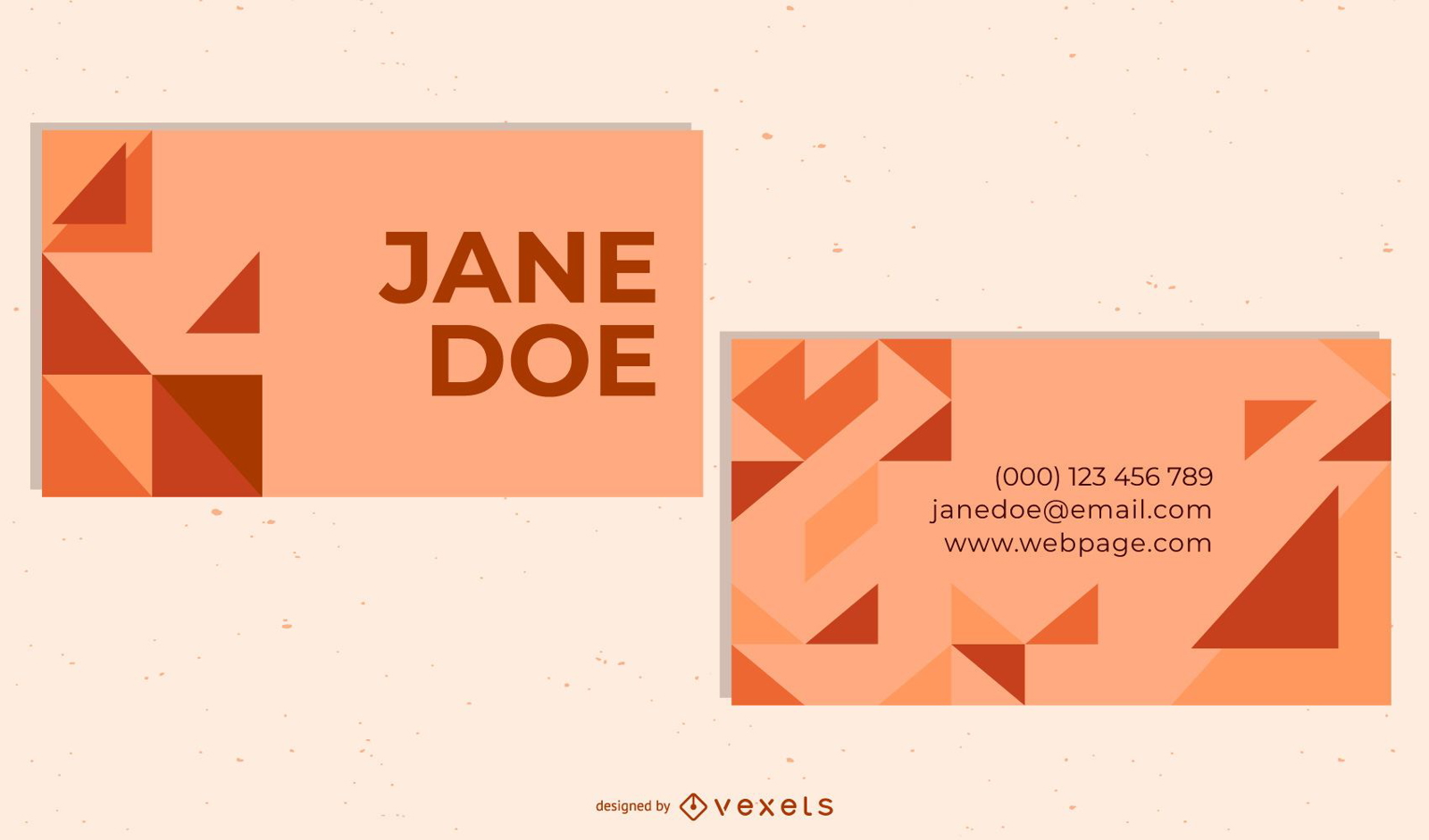 Abstract Front Back Business Card Template Vector Download