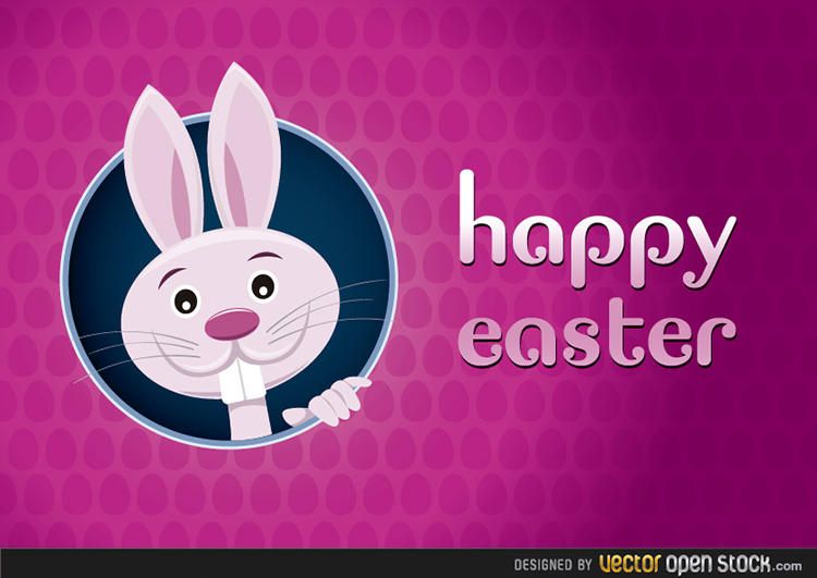 Happy Easter Greeting Card with Rabbit Happy Easter Greeting Card with Rabbit
