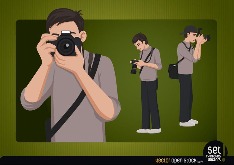 Photographer Young Character Photographer Young Character