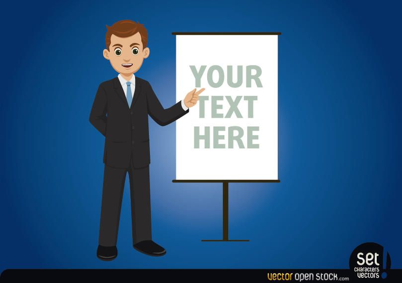 Businessman with message board Businessman with message board