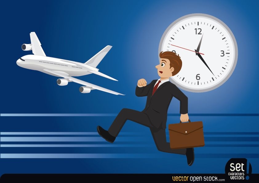 Businessman loosing his flight