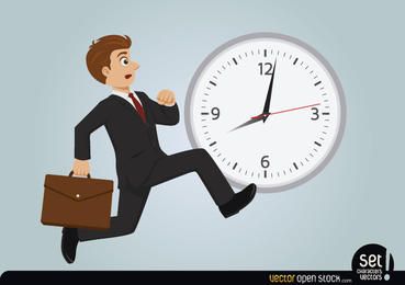 Empresario tarde corriendo Empresario tarde corriendo