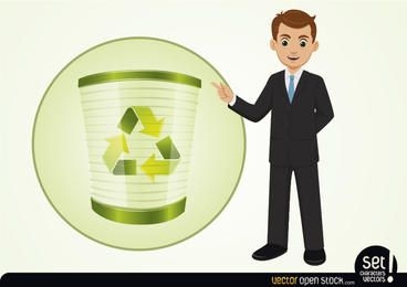 Businessman Presenting Recycle Process