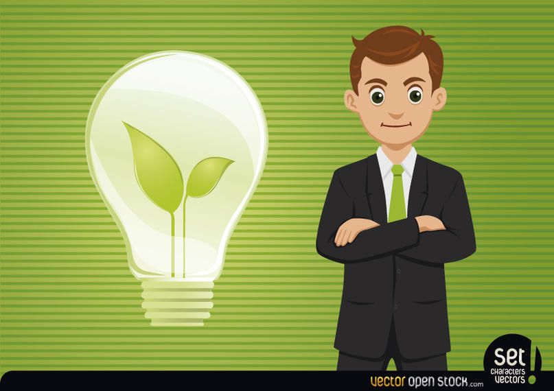 Businessman with Fresh Idea Light Bulb Businessman with Fresh Idea Light Bulb