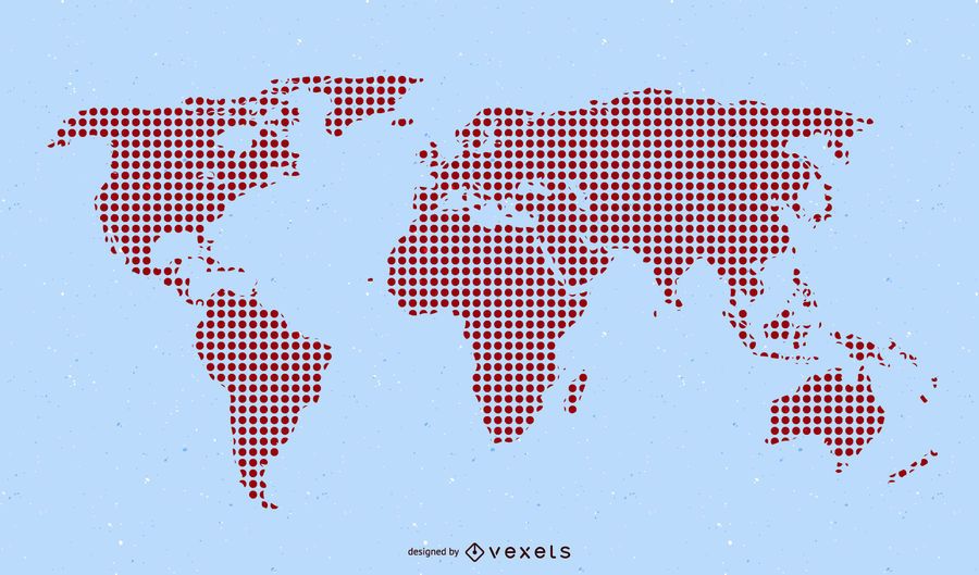 Mapa del mundo pixelado rojo Mapa del mundo pixelado rojo