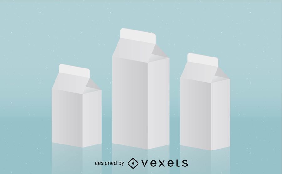 Vorlage für Milchpaket 3D Vorlage für Milchpaket 3D