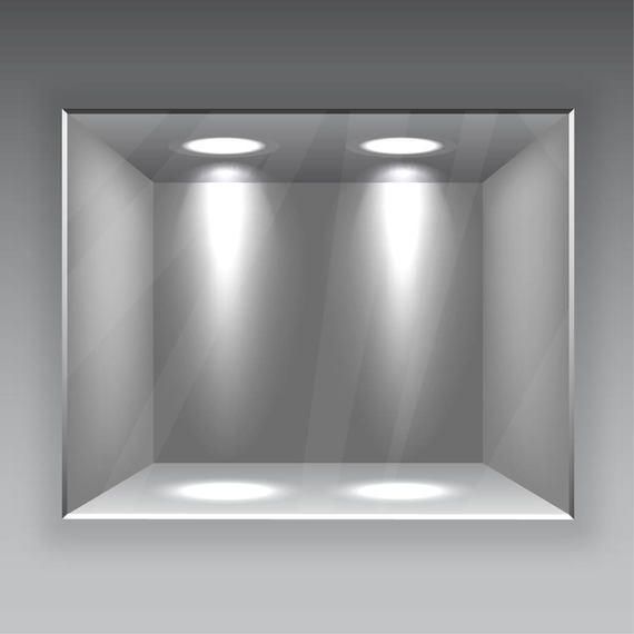 Galería interior con vidrio y luces Galería interior con vidrio y luces