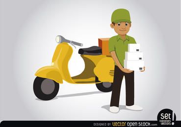 Entregador com motocicleta
