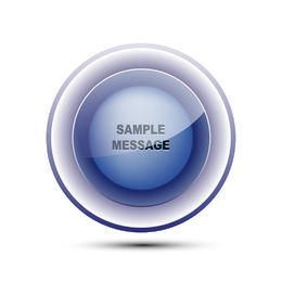 Blue Glassy Sphere Button