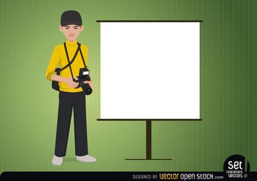 Photographer with a blank Screen