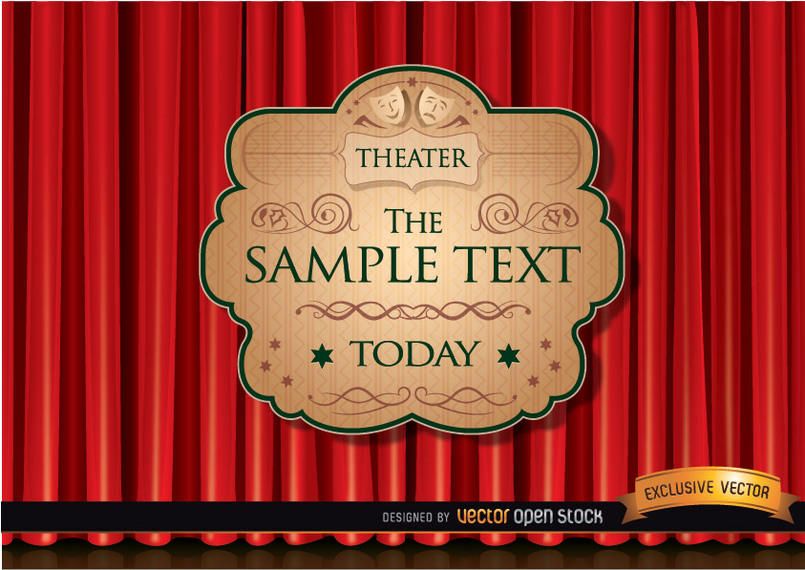 Theater ad with red curtain Theater ad with red curtain