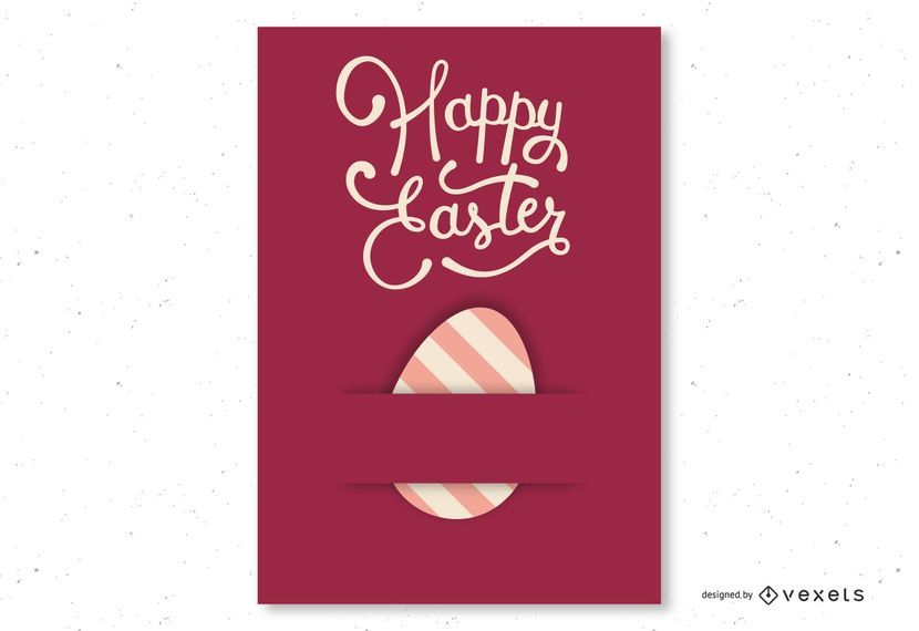 Tarjeta de pascua plana roja Tarjeta de pascua plana roja