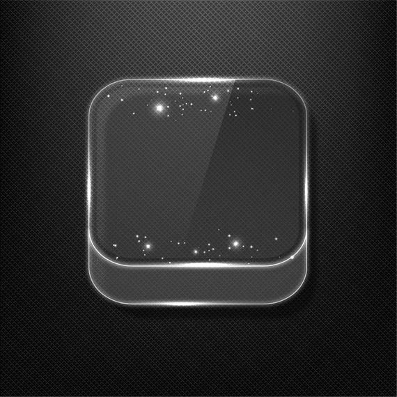 Icono de aplicación de vidrio brillante fluorescente Icono de aplicación de vidrio brillante fluorescente