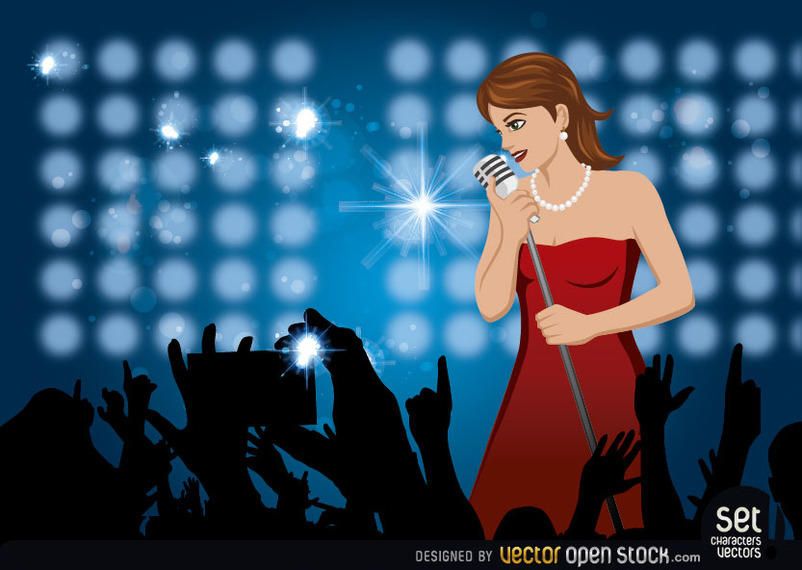 Chica cantando en un concierto Chica cantando en un concierto