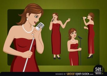 Female Singer Cartoon Character
